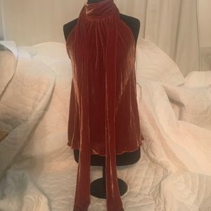 Paul & Joe burnt orange velvet top